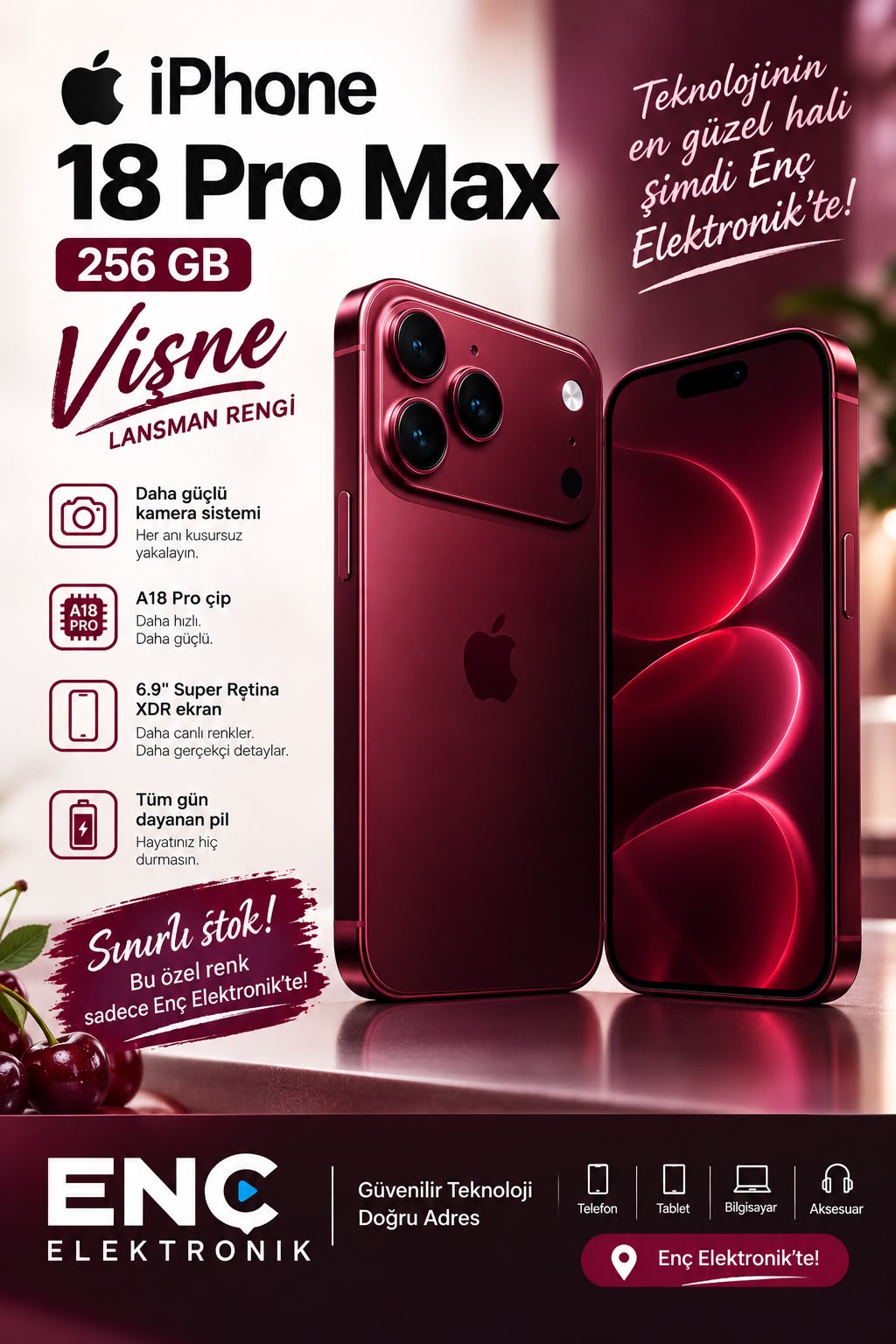 18 PRO MAX 256 GB BURGUNDY